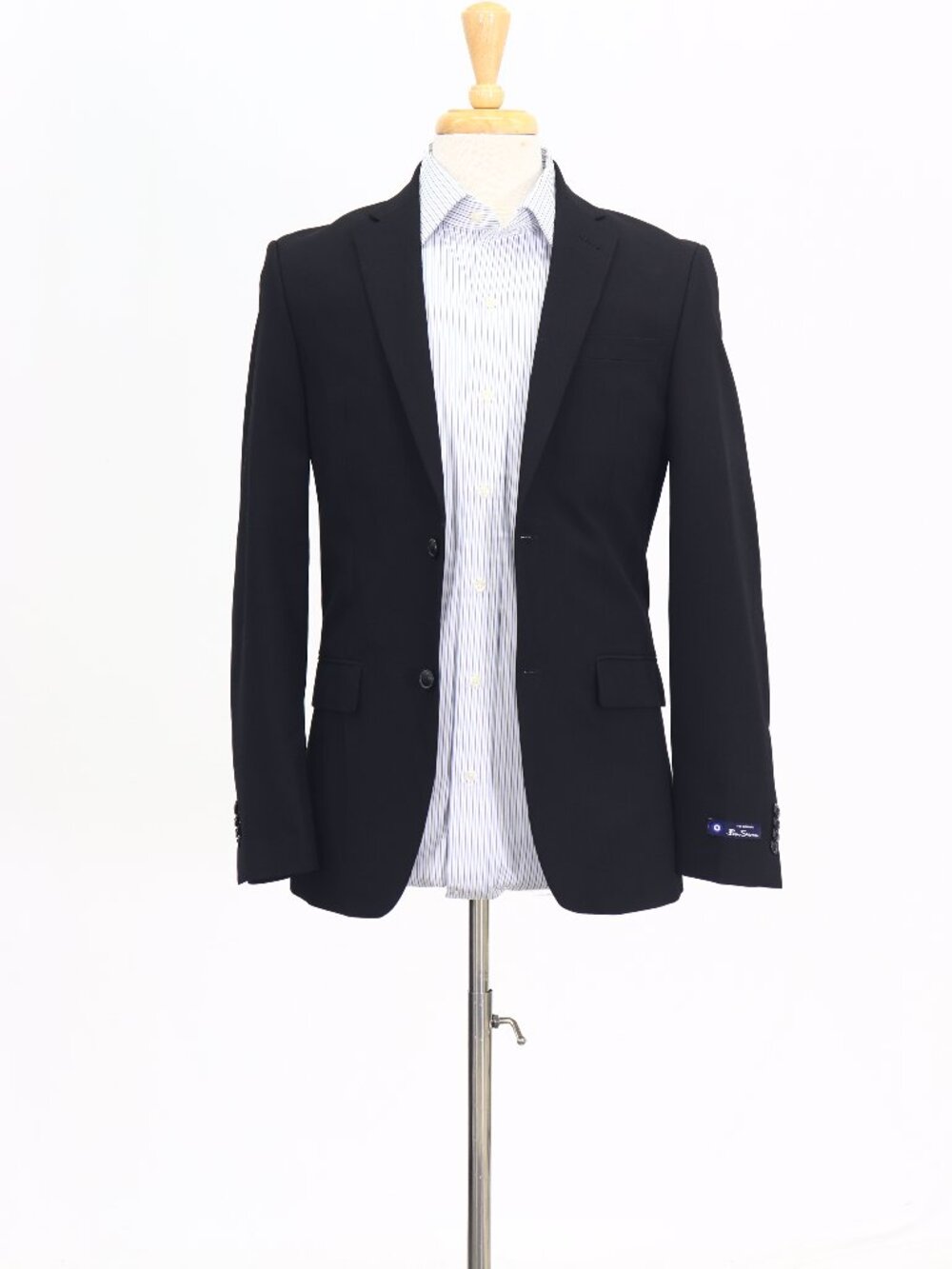 Ben Sherman 36R Black Blazer Sport Coat Jacket 2-Button Solid W889